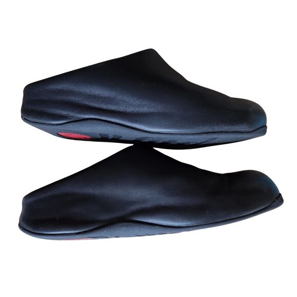 FitFlop SHUV Black Leather Clogs 10 Comfort Work Slip-On Mules - Picture 7 of 15